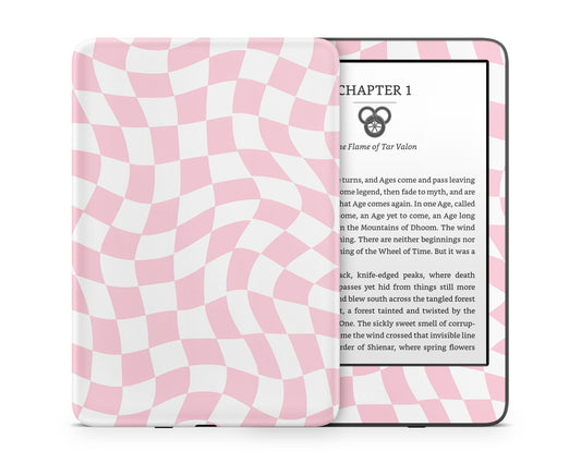 Lux Skins Kindle Pink Checkered Pattern Kindle Gen 11 Skins - Art Artwork Skin
