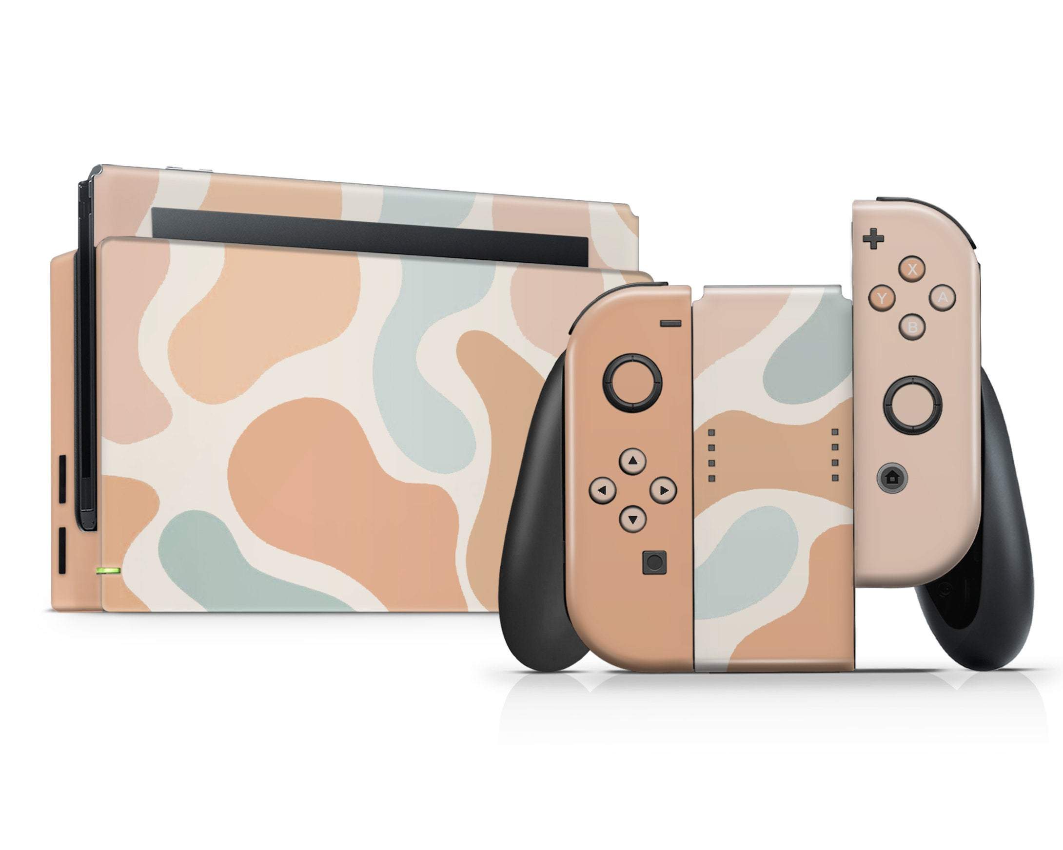 Switch Cow Background Boho Neutral Cow Print Nintendo Switch Skin – Lux Skins Official