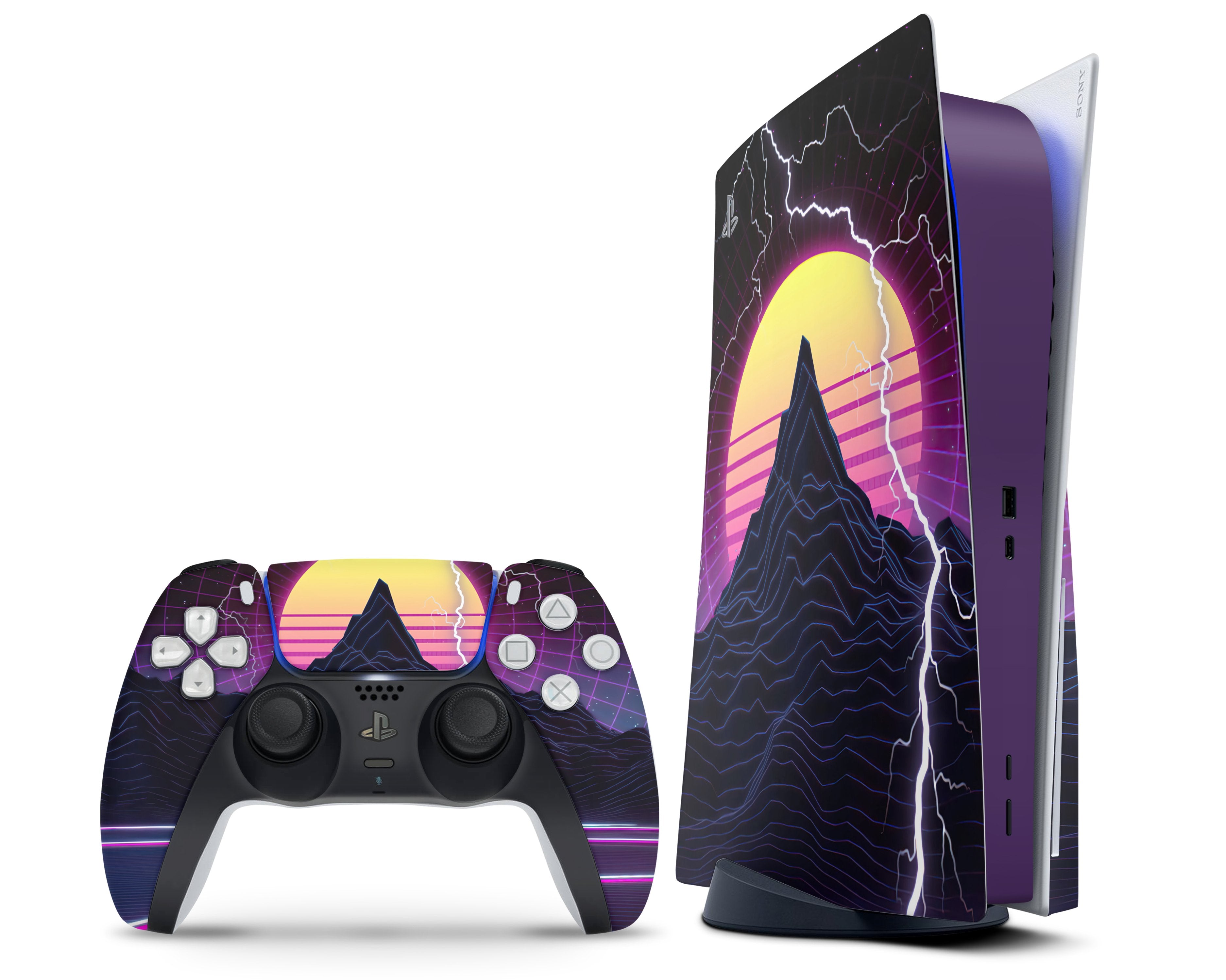 Ps5 Retro Colorwave Retrowave Synthwave PS5 Skin – Lux Skins Official
