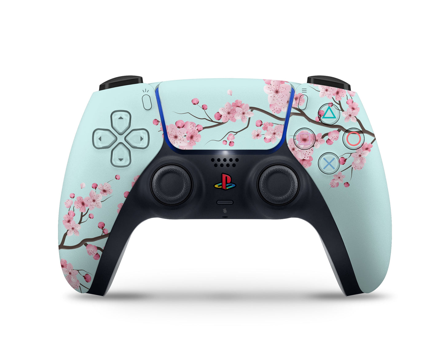 Lux Skins PS5 Slim Teal Cherry Blossom PS5 Slim Skins - Art Floral Skin