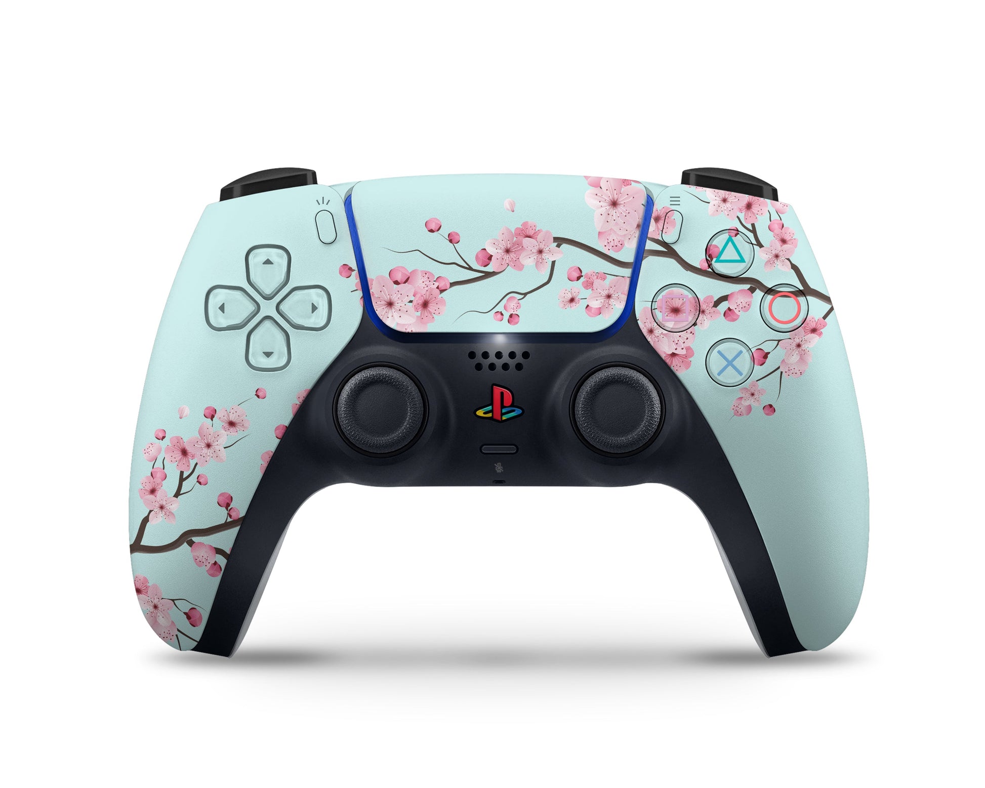 Lux Skins PS5 Slim Teal Cherry Blossom PS5 Slim Skins - Art Floral Skin