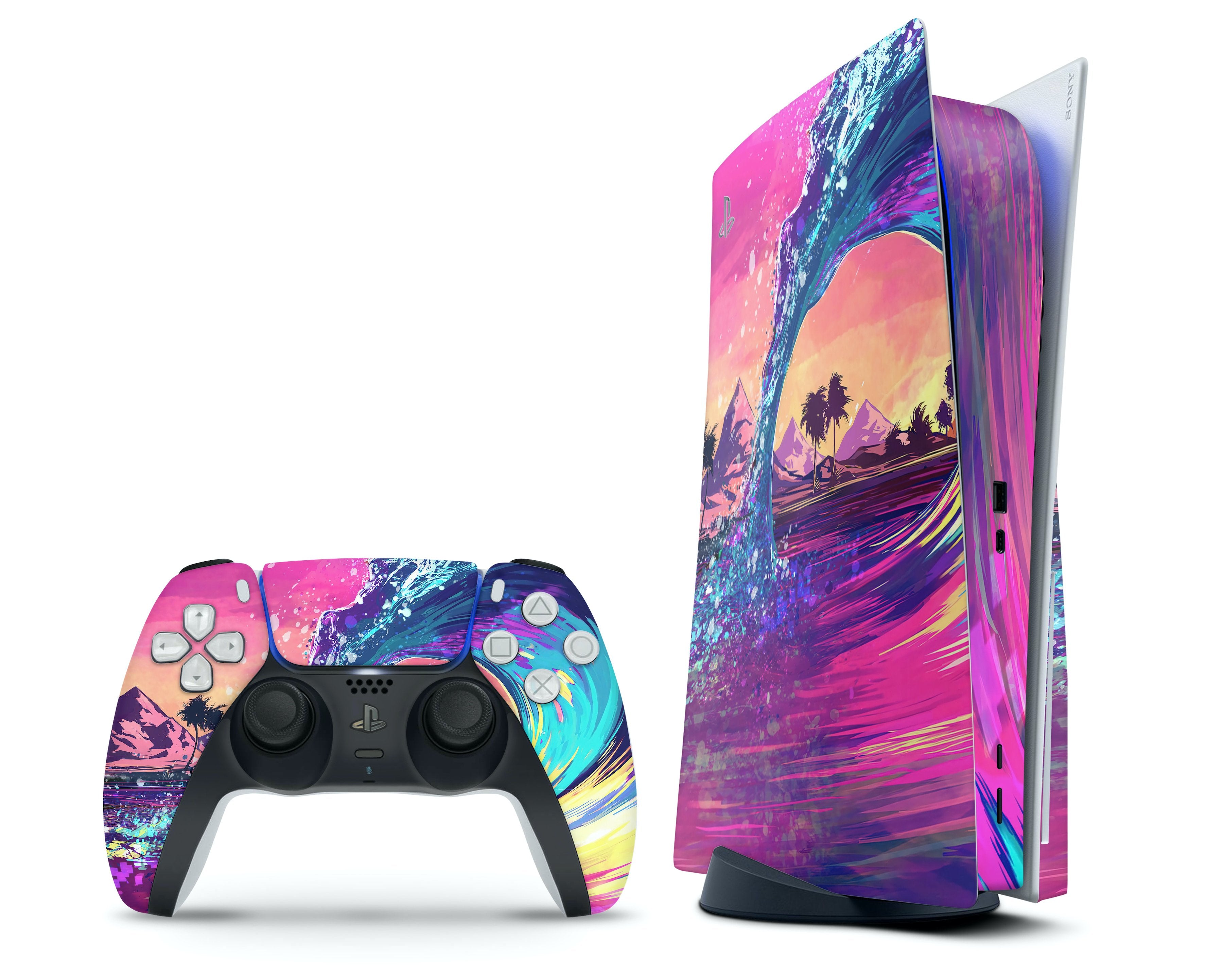 Ps5 Retro Colorwave Retro Wave Paradise PS5 Skin – Lux Skins Official
