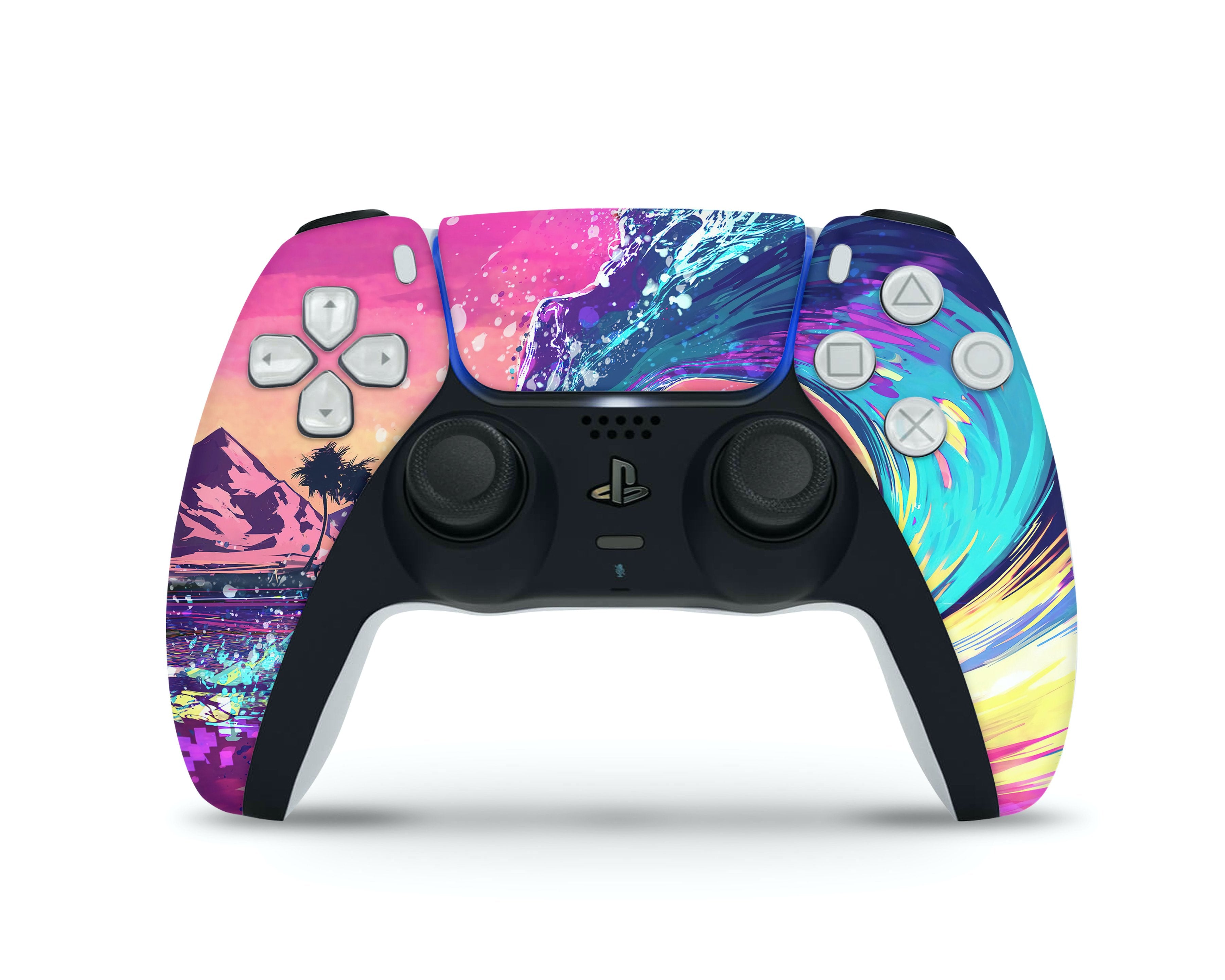 Ps5 Retro Colorwave Retro Wave Paradise PS5 Controller Skin – Lux Skins Official