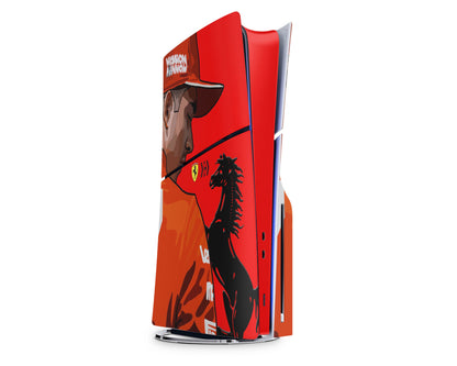 Lux Skins PS5 Slim Charles Leclerc F1 Ferrari PS5 Slim Skins - Sports Formula 1 Skin